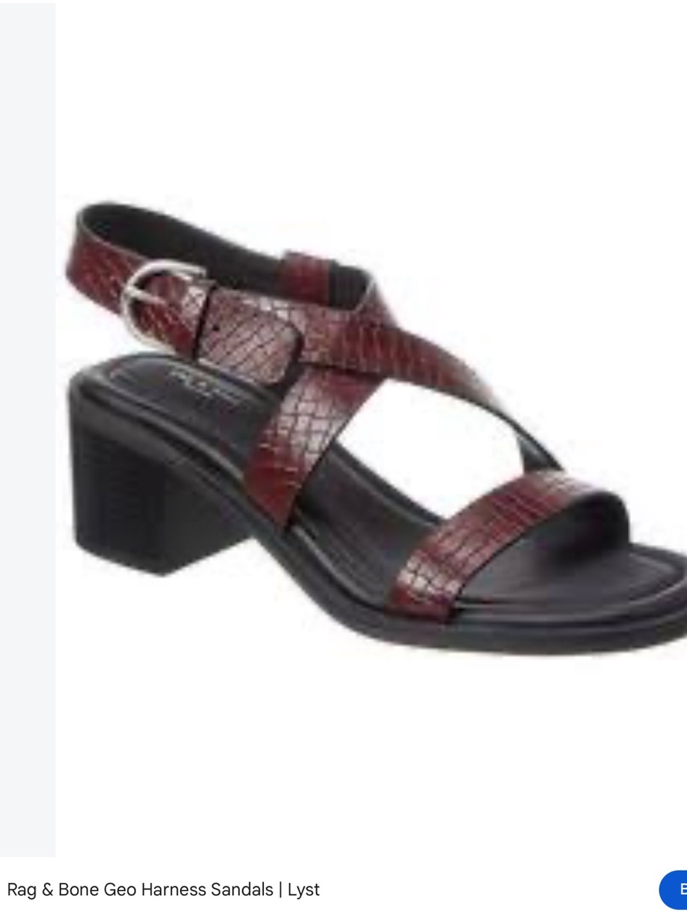 rag & bone Burgundy Textured Leather Strappy Block Heel Sandal